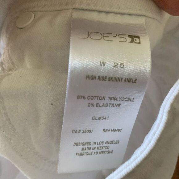 Joe’s Jeans white raw hem high rise ankle skinny size 25 jeans - Picture 2 of 4